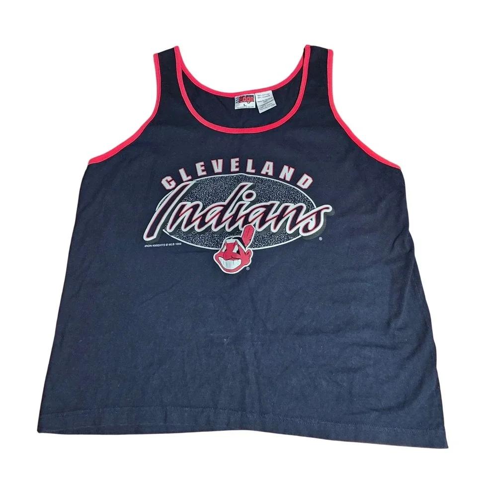 Vintage 1998 Cleveland Indians Pro Edge Tank Top Chief‎ Wahoo Mens Large MLB 90s